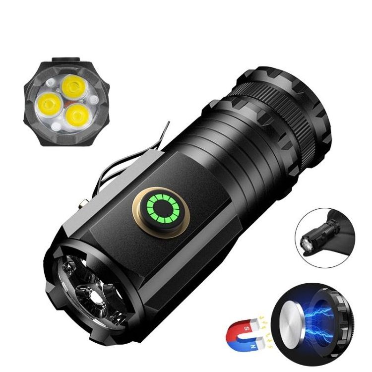 Mini Linterna Led Edc Potente Luz De Llavero De 2000Lm Recargable Usb Camping Con Indicador De Potencia Torches Led Flashlights