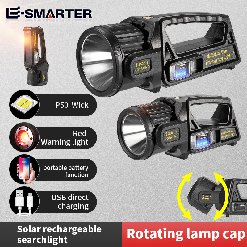 Rechargeable Handheld Led 4 Modes Strong Work Lights Portable Spotlight Handheld Flashlight