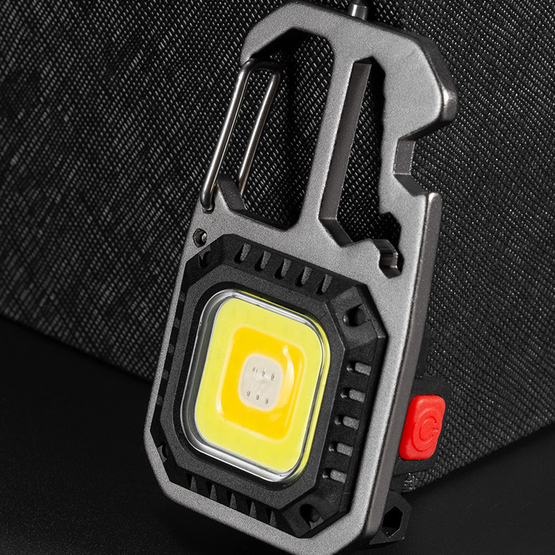 Magnetic Work Light High Brightness Emergency Rechargeable Cob Mini Led Mini Keychain Light With Cigarette Lighter