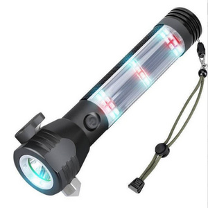 Multifunctional Multitools Safety Hammer Portable Solar Powered Torch Light Rechargeable Flashlights