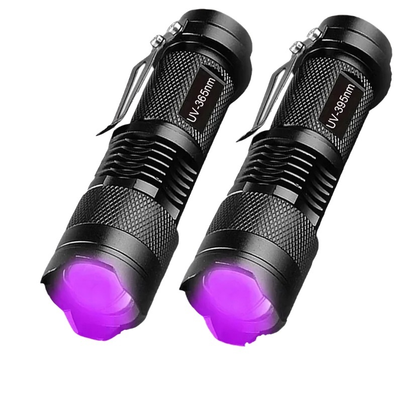 Free Custom Logo Portable Purple Torch Light 395Nm Black Light Pet Money Linterna Uv Edc Flashlights