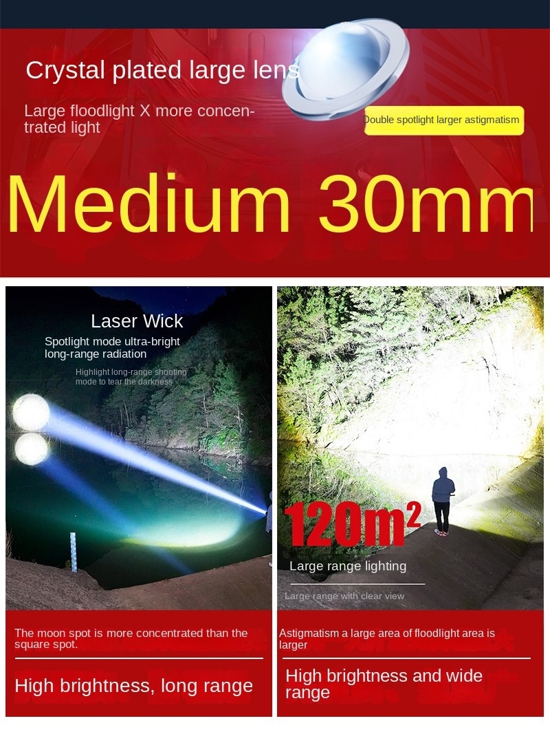 Super Bright Focus Zoomable Torch Light Usb Charging Linternas Solar Rechargeable Battery Tactical Led Laser Flashlight