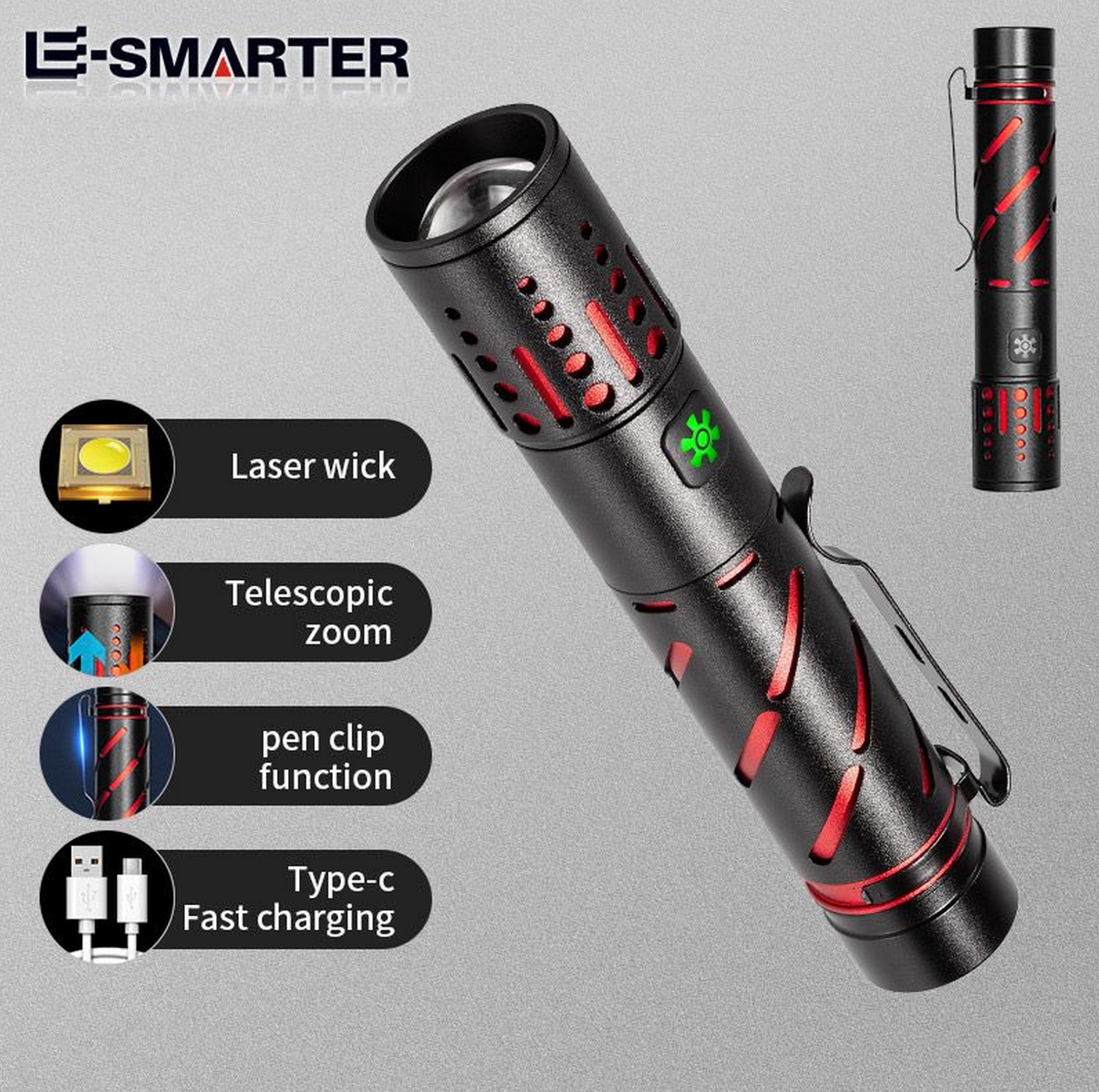 Strong Light High-Power Rechargeable Zoom Aluminum Alloy Camping Waterproof Powerful Mini Led Torch Flashlights