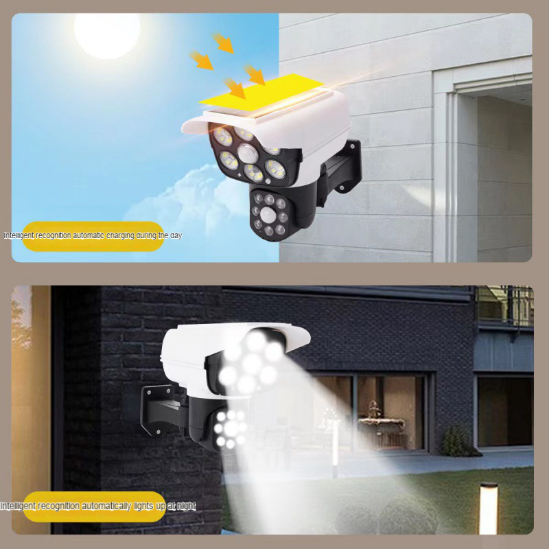 Simulation Camera Sensor Solar Wall Light Charging Inductive Human Body Induction Solar Lamps Light For Garden