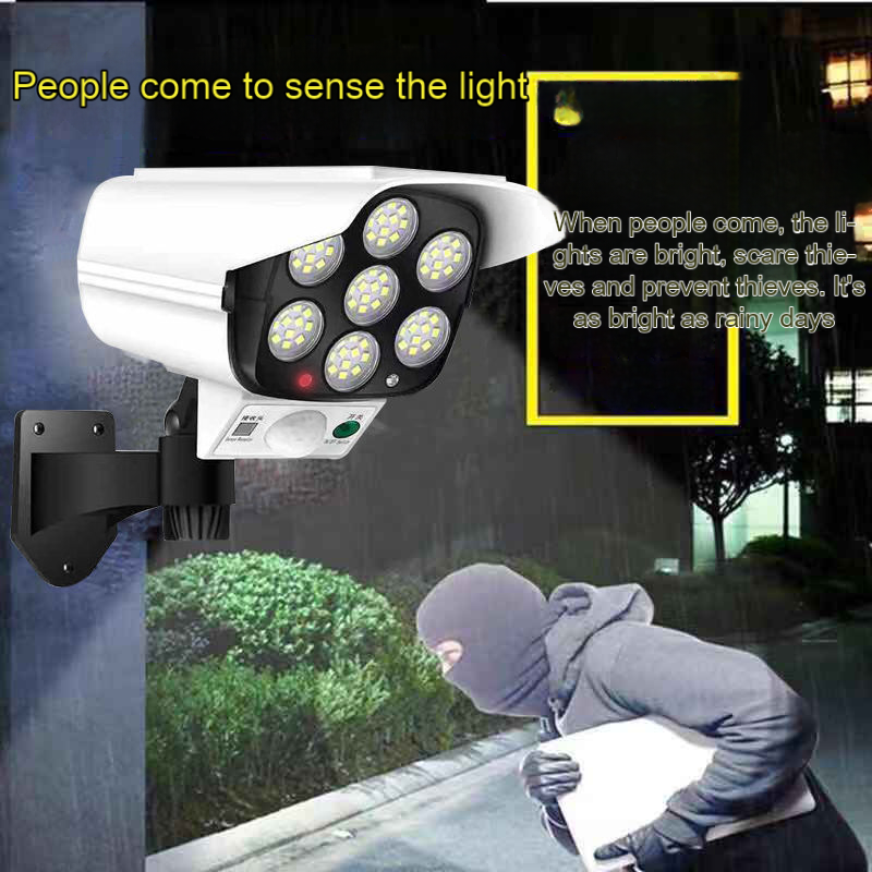 Simulation Camera Sensor Solar Wall Light Charging Inductive Human Body Induction Solar Lamps Light For Garden