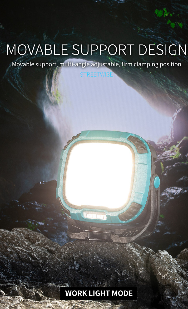 Multifunctional Waterproof Solar High Power Flood Light Cob 2*18650 Portable Led Rechargeable Cob Work Light