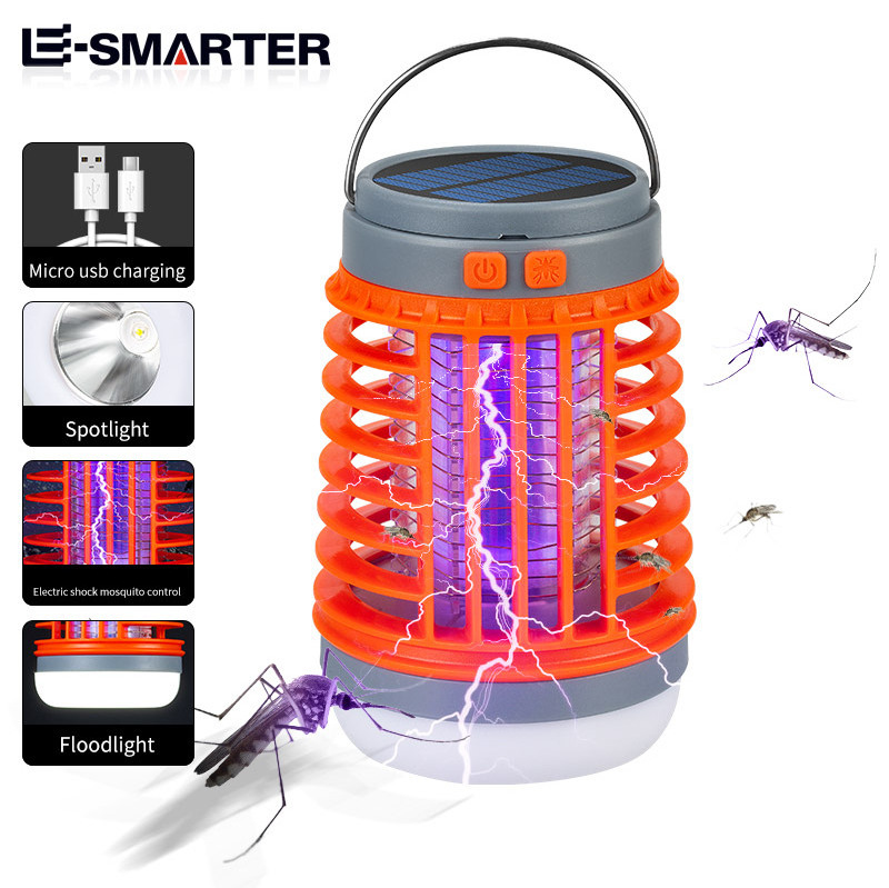 Waterproof Solar Power Uv Pest Control Lamp insect traps bulb repellent Portable Light Electric Bug Zapper mosquito