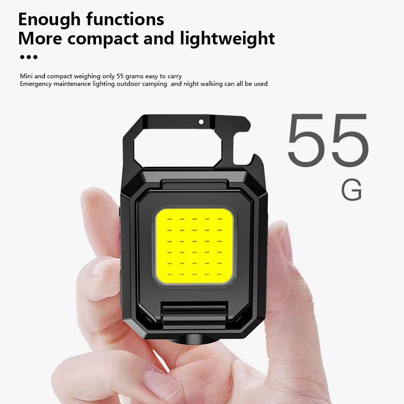 500 Lumens Cob Aluminum Portable Mini Key Light Keychain Lampe De Poche Linterna Rechargeable Edc Flashlight