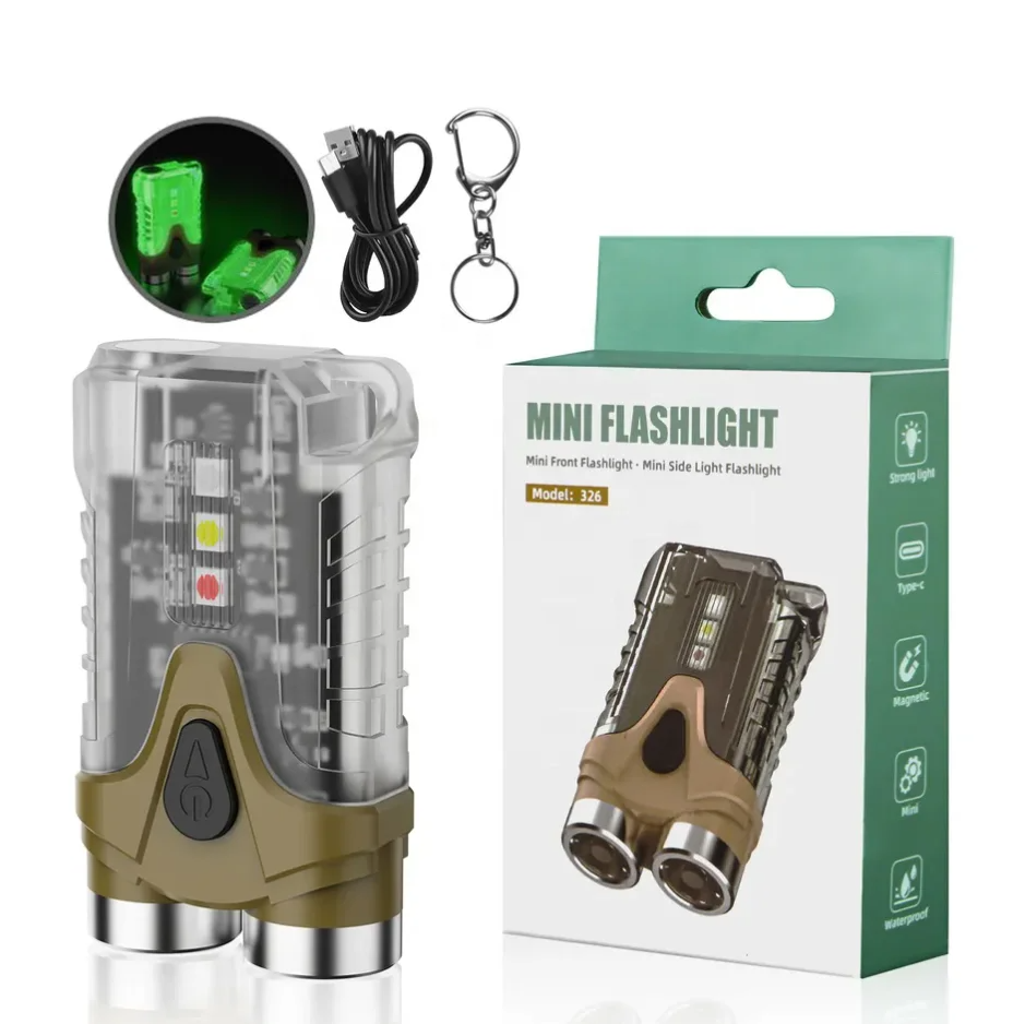 High Power Outdoor Multifunction Camping Waterproof Lamp Keychain Mini Led Torch Light Edc Flashlight