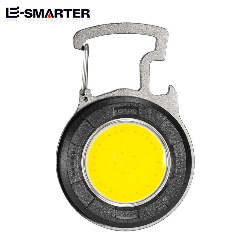 Mini Portable 3 Light Modes Led Rechargeable Torch Flashlights Work Lamp Cob Keychain Light