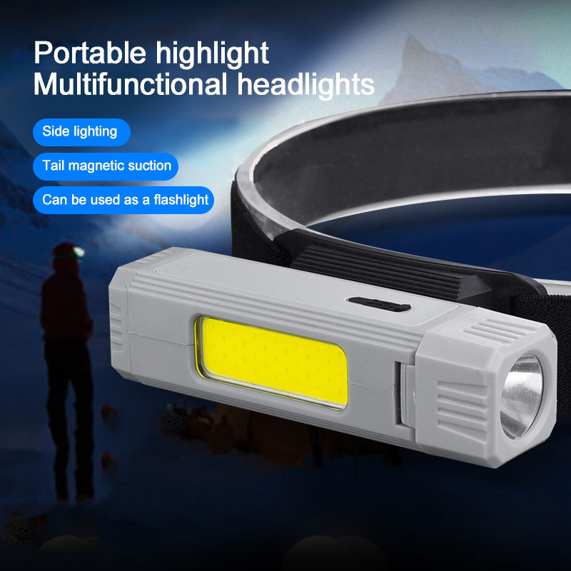 Usb Rechargeable Portable Powerful Cob Motion Sensor Camping Flashlight Outdoor Light Led Headlamps