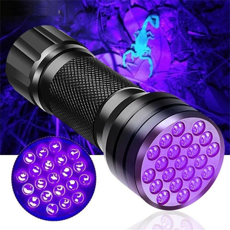 Hot Sell Waterproof Portable Multifunctional Aluminum Alloy Ultraviolet 51 Led Purple Light Dry Battery Uv Flashlights