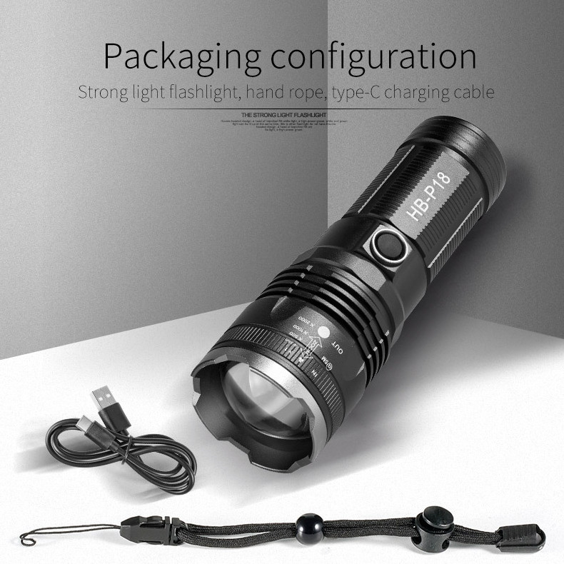 Waterproof Camping Outdoor Tactical Torch Multi-Function Strong Rechargeable Light Linterna Led Flashlight