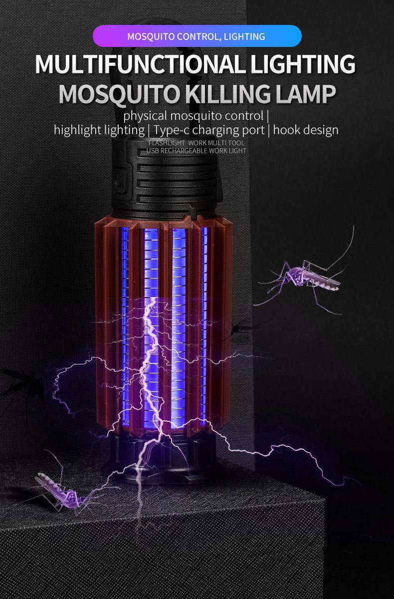 Outdoor Bug Zapper Trap Killer Led Fly Pest Control Waterproof Insect Traps Bulb Electric Mosquito Killer Camping Lamps