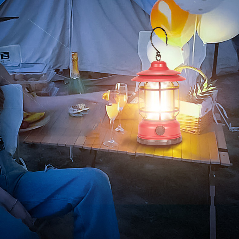 Multifunctional Portable Hanging Tent Night Battery Operated Retro Vintage Lantern Led Camping Lamp