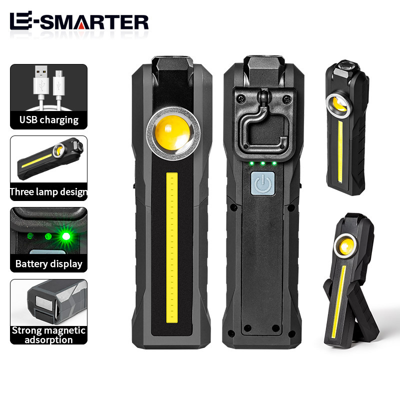 Flashlight Uv Inspection Handheld Hanging Emergency Lamp Magnetic Rechargeable Flexible Inspection Work Light