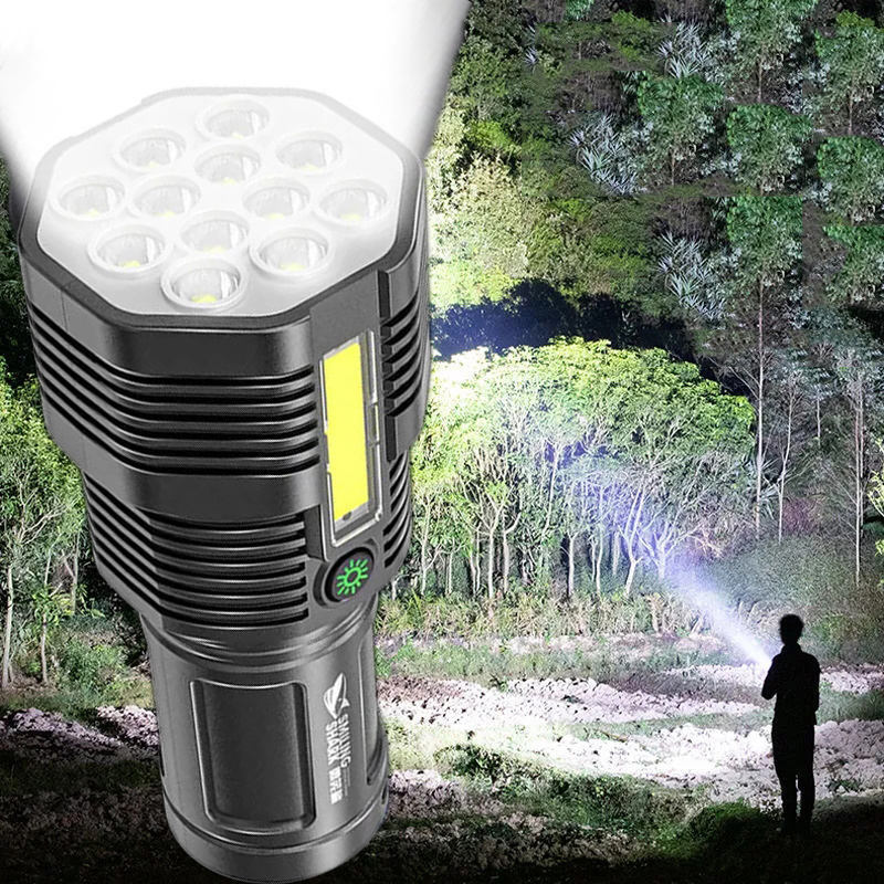 Handheld Camping Lighter Xhp70.2 Big Flashlight Wholesale Rechargeable 4 Modes Super Bright 2500 Lumen LED 10 ABS Emergency 70