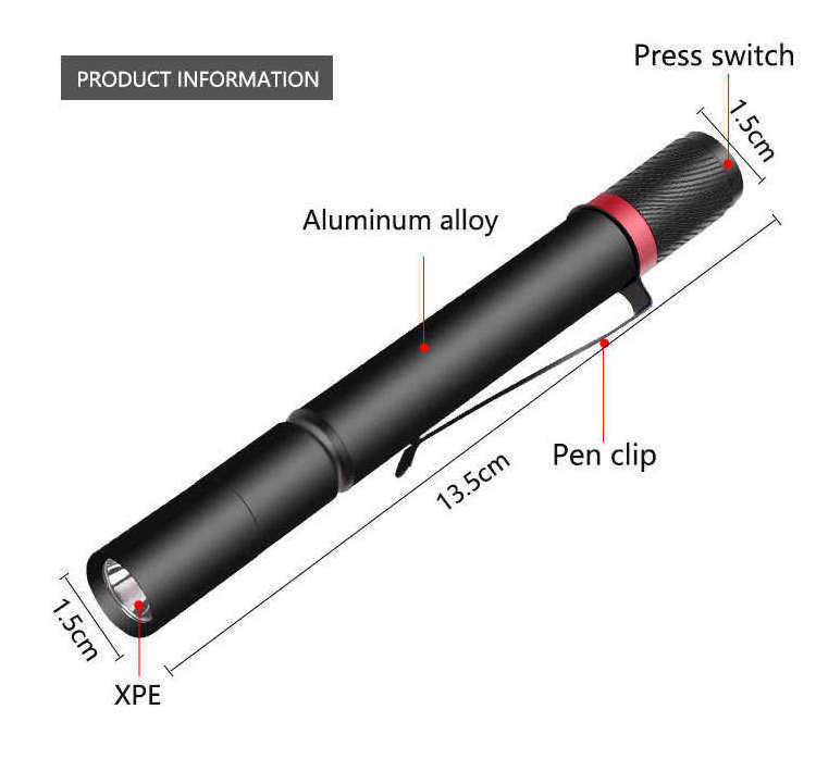 Most Powerful Bright Outdoor Emergency Aaa Battery Pen Light Small Mini 4000 Lumens Zoom Flashlight