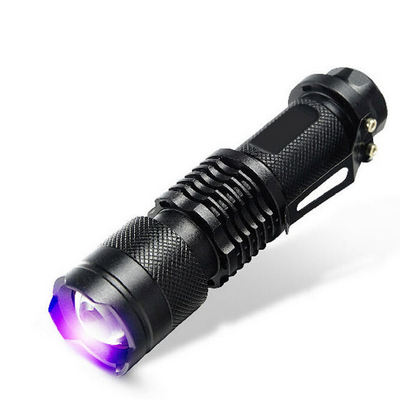 Mini Powered Aa 14500 Battery Blacklights 395Nm Led Flash Light Zoomable 365Nm Uv Flashlight For Detecting