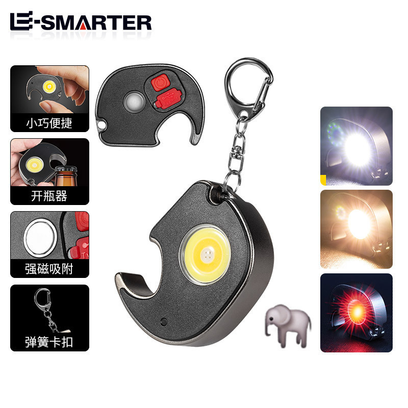 Portable Pocket Waterproof 3 In 1 Usb Rechargeable Camping Tent Keychain Flashlight Work Lamp Mini Backpack Light