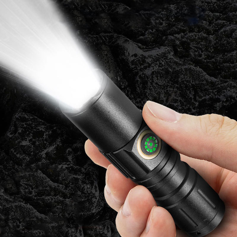 Super Bright Focus Zoomable Torch Light Usb Charging Linternas Solar Rechargeable Battery Tactical Led Laser Flashlight