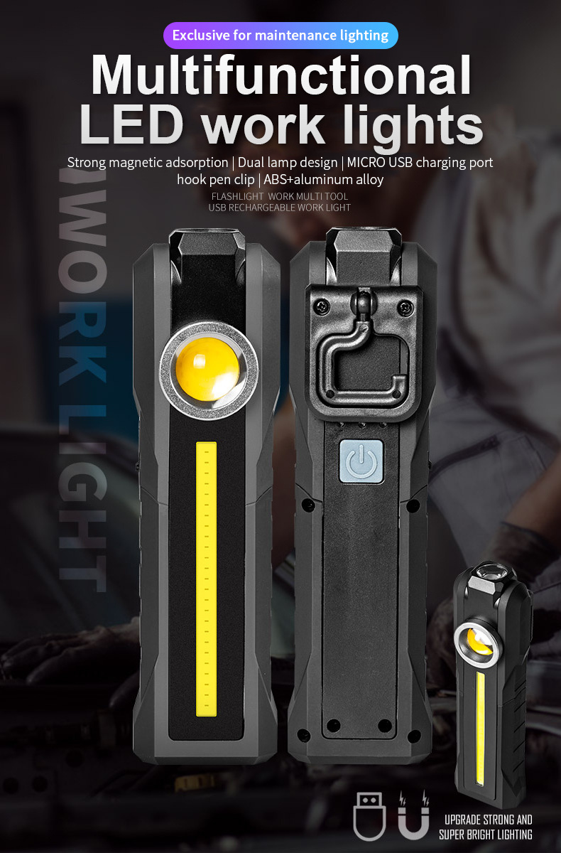 Flashlight Uv Inspection Handheld Hanging Emergency Lamp Magnetic ...
