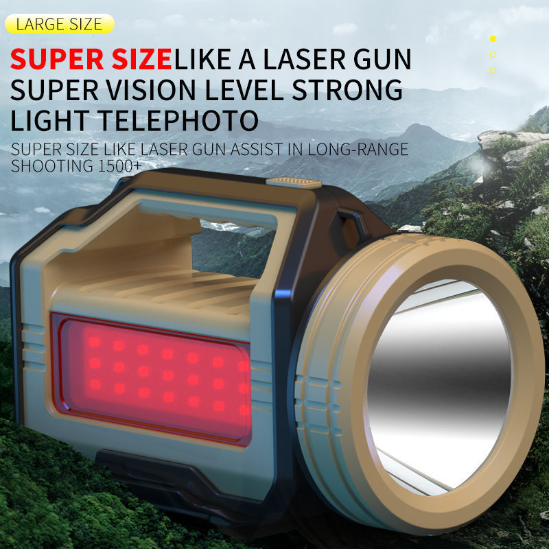 Super Bright Led Rechargeable High Lumen Long Lasting Spot Light Camping Most Powerful Handheld Flashlight Searchlight