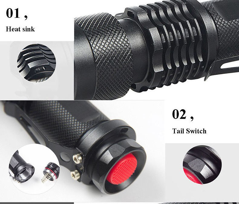 High Quality Aluminum Zoom Black Xhp50 800 Lumen Usb Rechargeable Uv Mini 365Nm Black Light Uv Flashlight