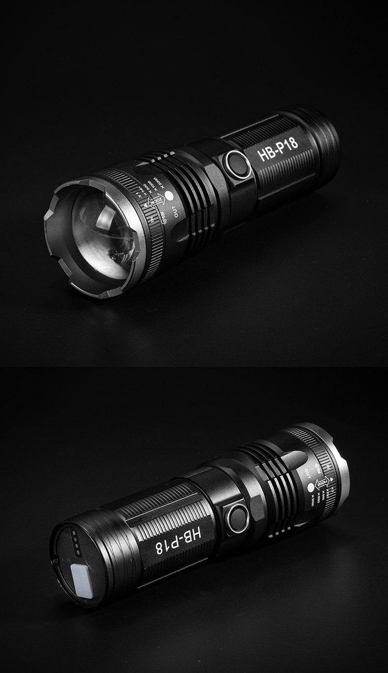 Multi-Function Emergency Waterproof 15W 3*18650 Lithium Battery Rechargeable Diving Tactical Flashlight