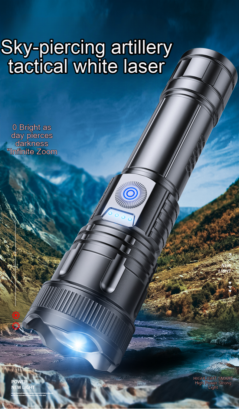 2024 New Portable Linterna Rechargeable Long-Distance Zoom Torch Lights Waterproof Usb Flashlight