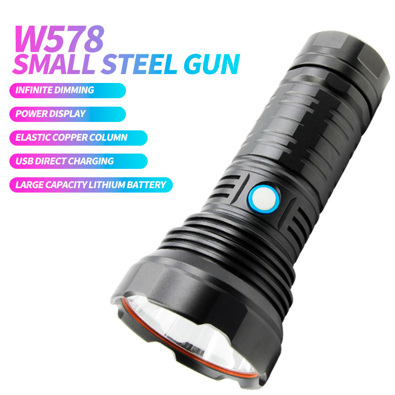 360 Light Super Bright Led Torch Projector Powerful Led Flashlight With Rechargeable Battery