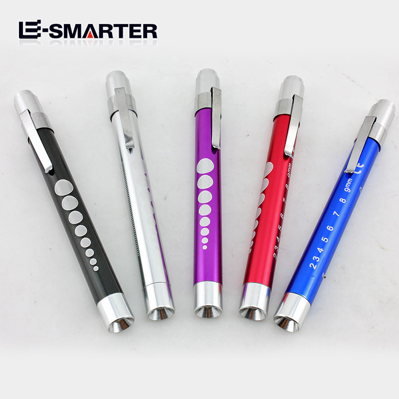 Aluminum Alloy Nurse Penlight Led Nurses Medical Portable Pen Edc Flashlight With Pupil Gauge