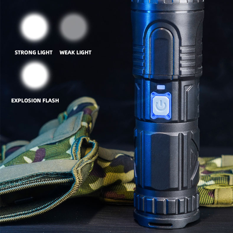 Rechargeable Led Long Range Powerful Camping Torch Lamp 2000 Lumens Diving Underwater Small Flashlight