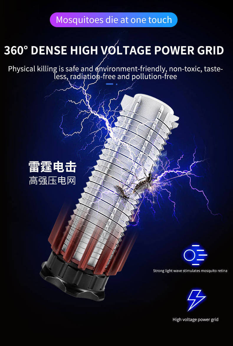 Outdoor Bug Zapper Trap Killer Led Fly Pest Control Waterproof Insect Traps Bulb Electric Mosquito Killer Camping Lamps