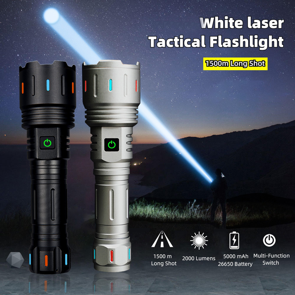 Super Bright Camping Outdoor High 100000 Lumen Power Long Range White Laser Led Rechargeable Tactical Flashlights