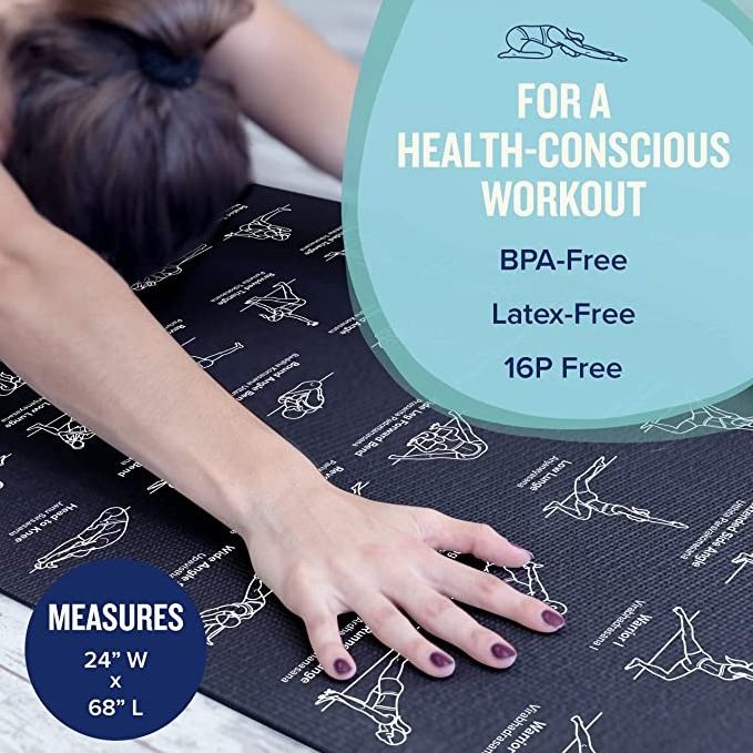 Factory Health and Fitness Printed Gym Floor Mats Non Slip Long NBR Comfort Foam Yoga Mat for Exercise Yoga And Pilates