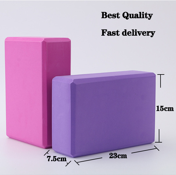 High density premium eco friendly custom logo anti-slip yoga block foam set yoga brick eva yoga block with logo