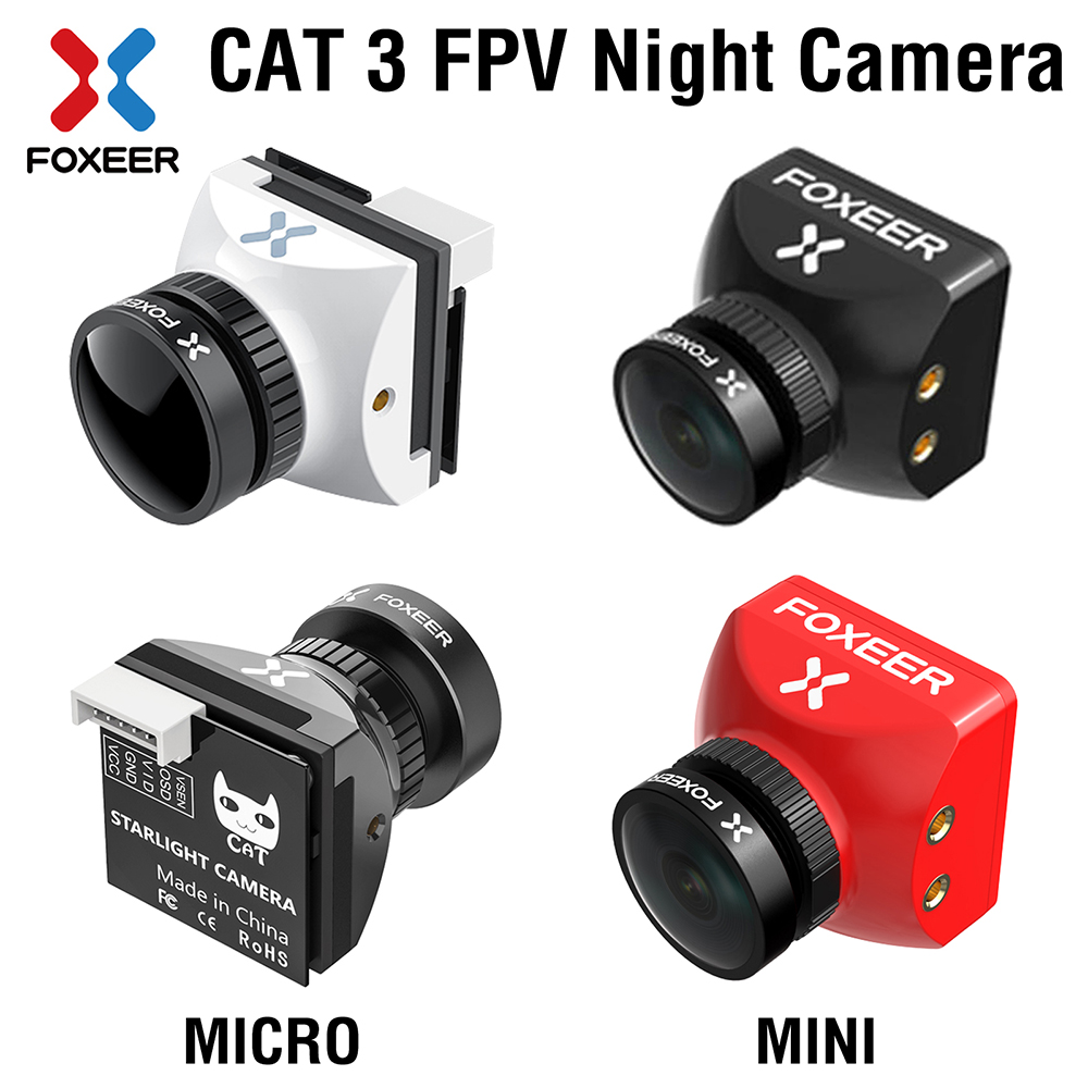 Foxeer Cat 3 Micro Mini Night 1200TVL 0.00001lux IR Sensitive Night Vision Camera 850nm IR Light PAL/NTSC RC FPV Racing Drone