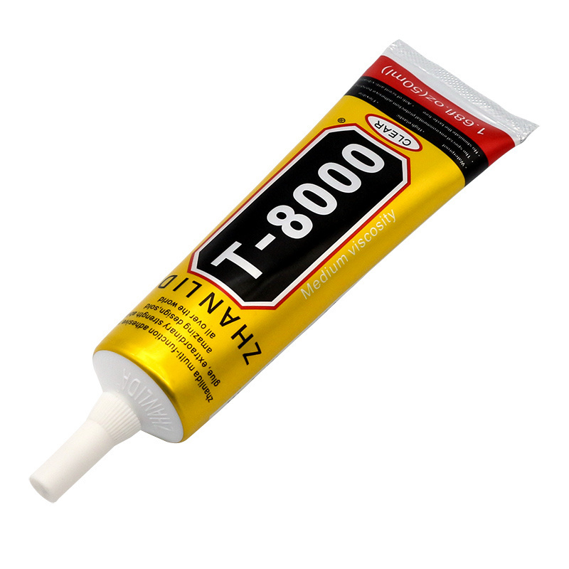 50ML Zhanlida T8000 Clear Contact DIY Multifunctional Glue Repair Adhesive With Precision Applicator Tip