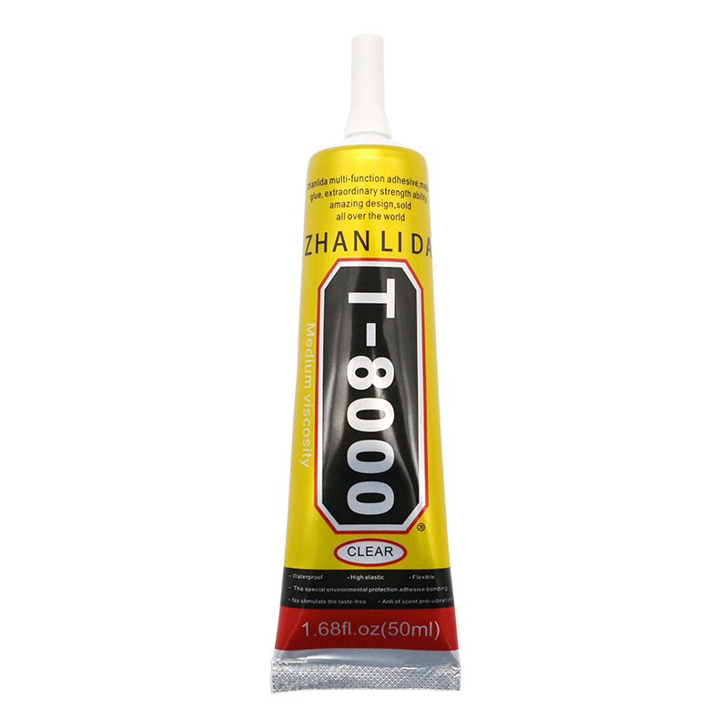 50ML Zhanlida T8000 Clear Contact DIY Multifunctional Glue Repair Adhesive With Precision Applicator Tip