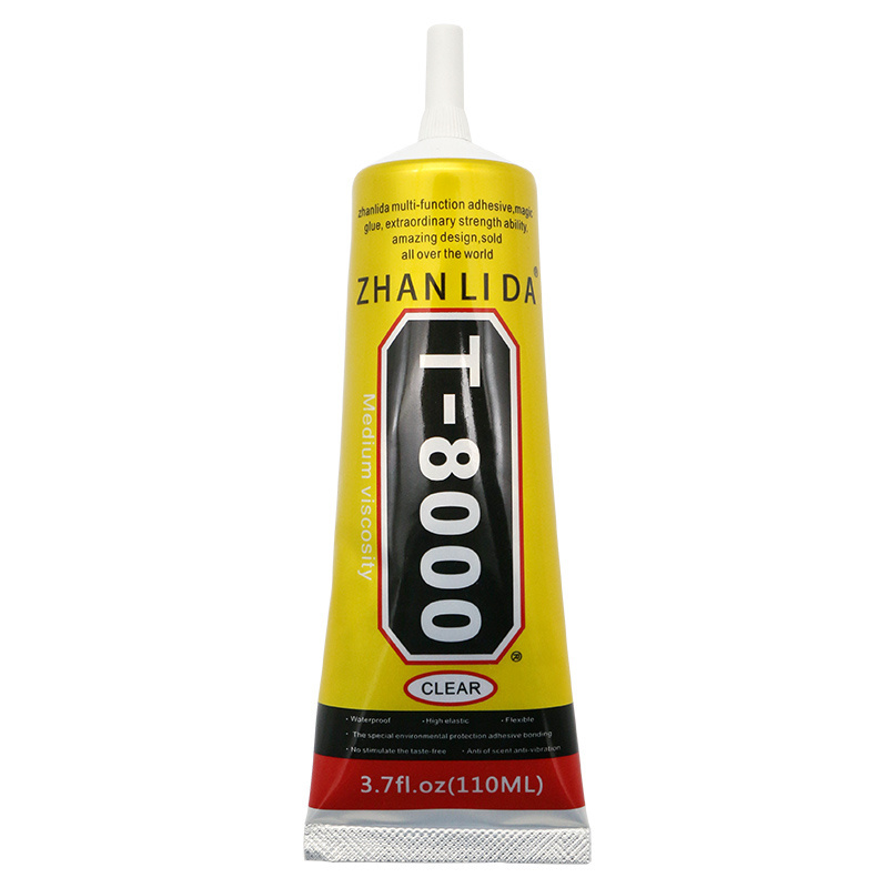 Zhanlida T8000 110ML Glue Multi Purpose Transparent Adhesive for Jewelry Phone LCD Screen Metal Ceramics Leather Plastic Wood