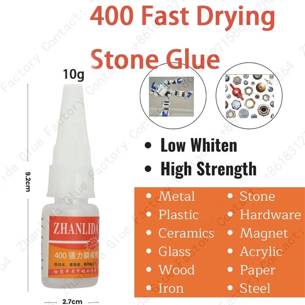 400 Fast Drying Stone Glue Can Bond 99% Marble Material Universal Pebble Craft Jade Bracelet Plastic Metal 10g