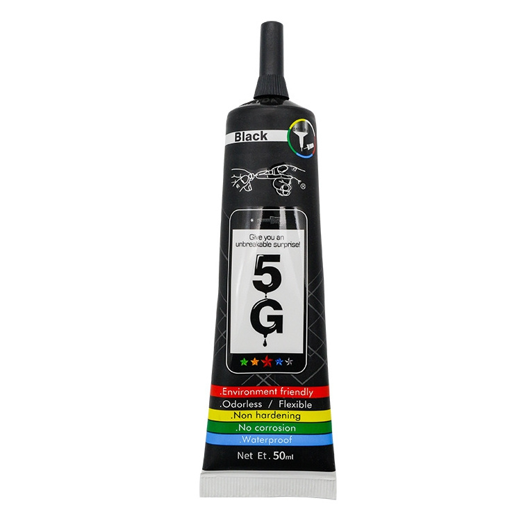 5G black glue 15/50/110ml delicate fragrance special glue for mobile phone soft waterproof adhesive bonding leather metals