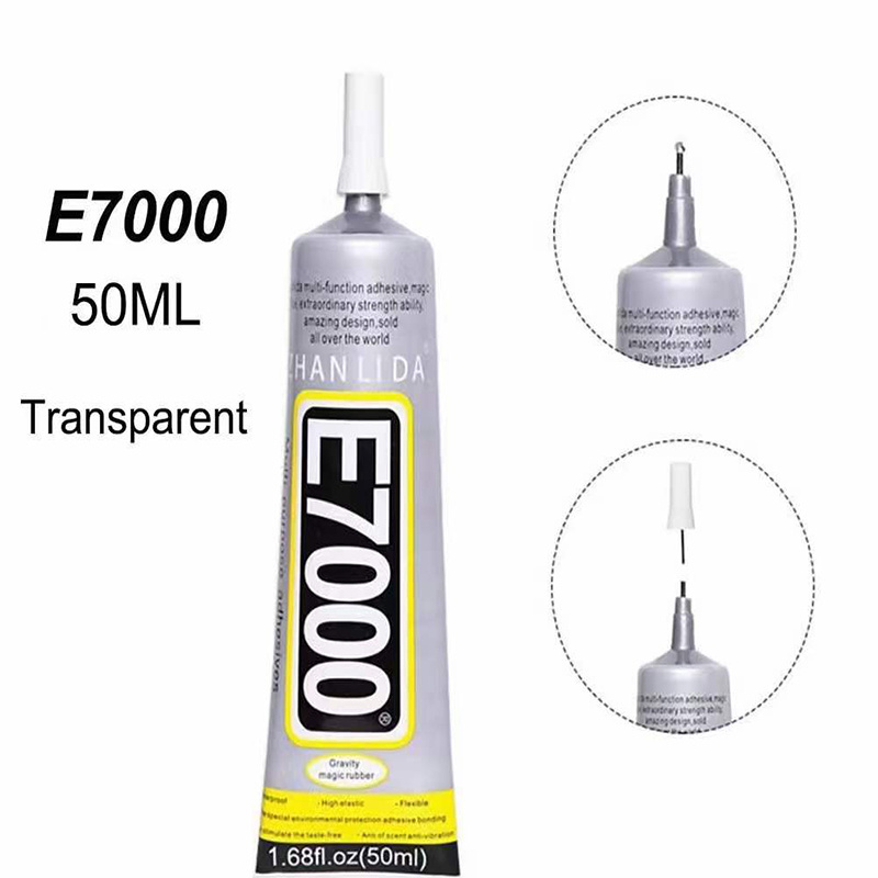 Zhanlida E7000 Clear Contact Adhesive With Precision Applicator Tip 110ml 50ml E7000 Glue Adhesive for Fabric Wedding Dress