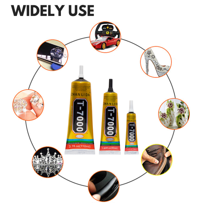 T7000 Black Glue Strong Repair Phone Screen Warping Frame Gluing Waterproof 15/50/110ML Adhesive Contact For LCD Rubber Silicone