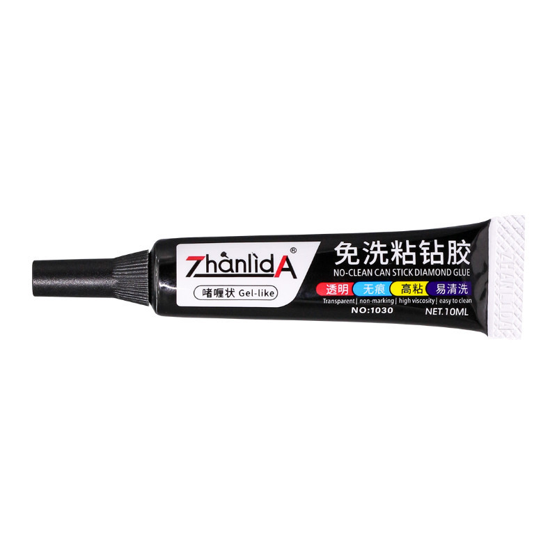 Zhanlida 10ML No-clean Stick Diamond Glue DIY Tools For Nail Art 3D Printing Jewelry Rhinestone Drill Waterproof Soft Adhesive