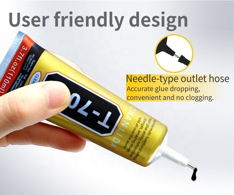 Multifunctional Super Adhesive T7000 110ML Crafts Black Liquid Glue for LCD screen Glass Frame Flower Pot Crystal Fabric DIY