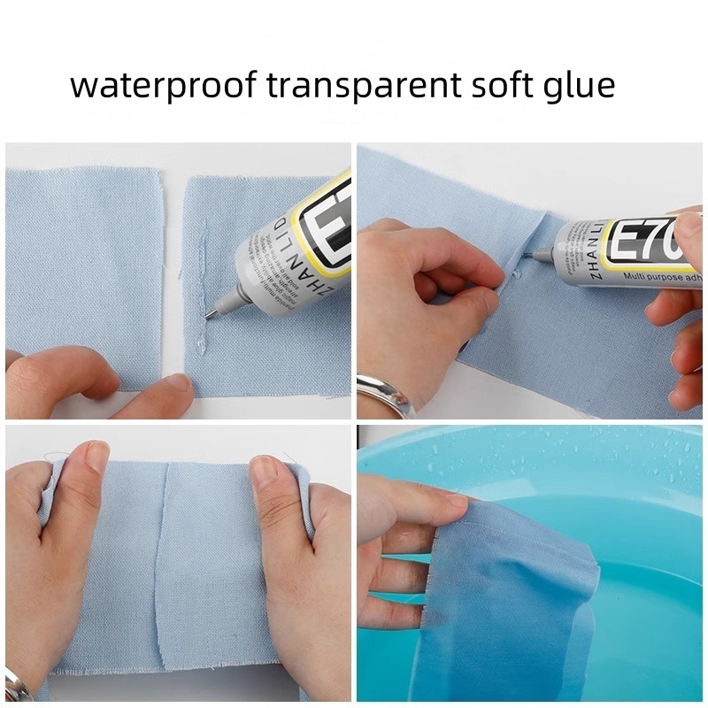 E7000 Glue Waterproof Soft Fabric Glue Clear 50/110ML Handmade DIY Stick Drill Accessory Bonded Leather Jeans Denim Clothes Bag