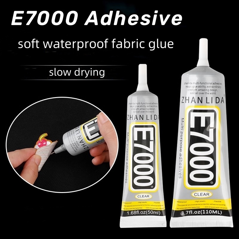 E7000 Glue Waterproof Soft Fabric Glue Clear 50/110ML Handmade DIY Stick Drill Accessory Bonded Leather Jeans Denim Clothes Bag