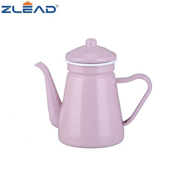 China high quality kettle 1.2L enamel kettle customizable pattern teapot cast iron water kettle